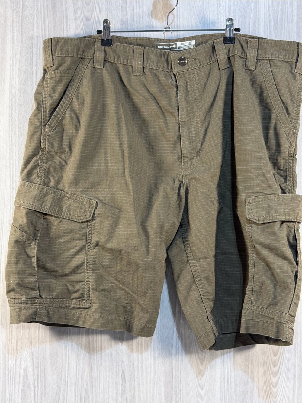 Carhartt Force Relaxed Fit Ripstop Cargo Work Shorts Mens 44 Olive Green